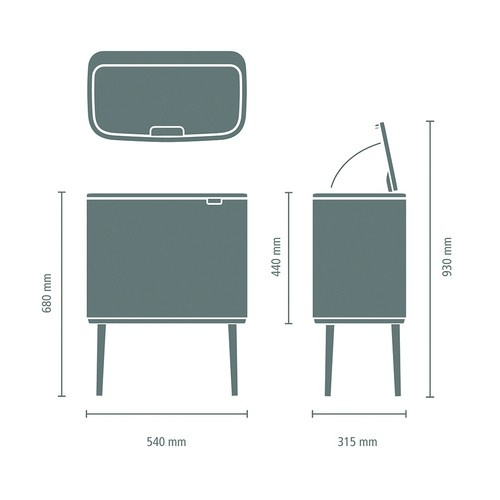 Kosz BO Touch Bin 3  x 11l Soft Beige BRABANTIA