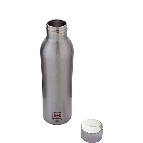 Butelka termiczna 500 ml B Bottles Twin silver brushed BUGATTI