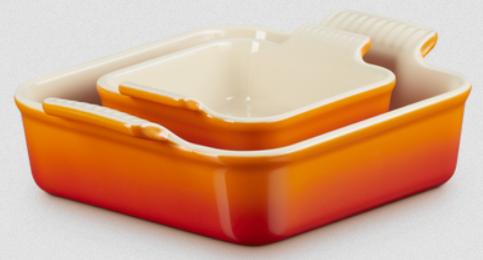 Zestaw 2 kwadratowych form do zapiekania 13/20 cm płomienny LE CREUSET