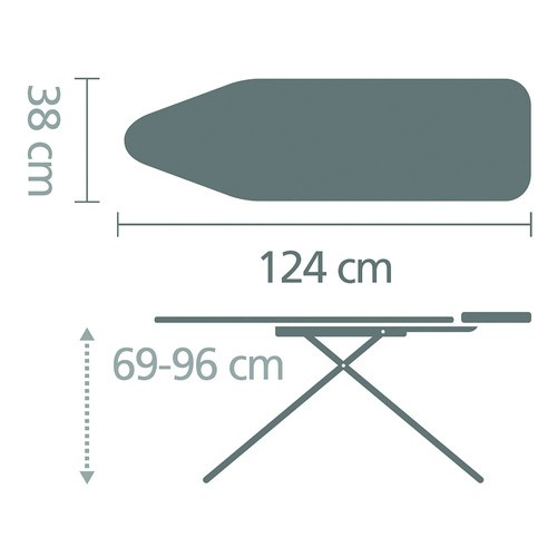 Deska do prasowania rozmiar B (124x38 cm) Titan Oval BRABANTIA 