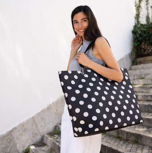 Torba shopper XL dots white REISENTHEL