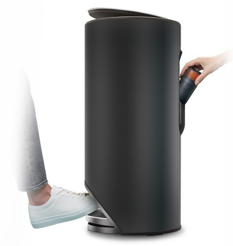 Kosz okrągły 30l Carbon Black Arc JOSEPH JOSEPH