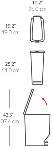 Kosz na śmieci 40l Slim biały SIMPLEHUMAN