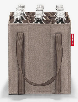 Torba na butelki bottlebag herringbone mokka REISENTHEL