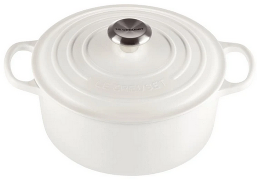 Brytfanna żeliwna okrągła 22 cm biała LE CREUSET