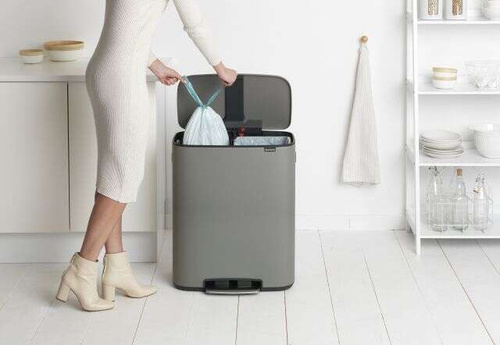 Kosz Bo Pedal Bin 2x30l szary betonowy powłoka mineralna BRABANTIA