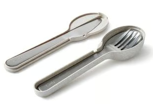 Zestaw sztućców w etui To Go beige LEKUE