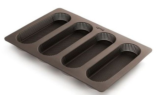 Forma do pieczenia mini bagietek perforowana silikonowa brązowa LEKUE