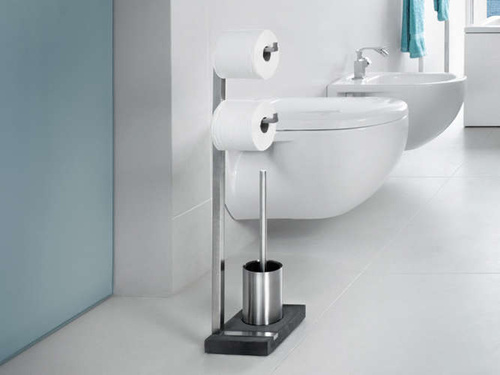 Stojak na papier toaletowy i szczotkę MENOTO czarny BLOMUS