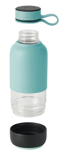 Szklana butelka na wodę 500 ml To Go turkusowa LEUKE