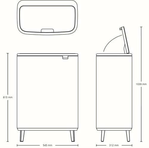 Kosz Bo Touch Bin Hi 60 l biały BRABANTIA
