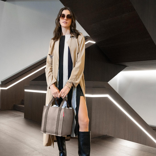 Torba na butelki bottlebag herringbone mokka REISENTHEL
