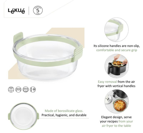 Szklana forma okrągła do Air Fryer LEKUE