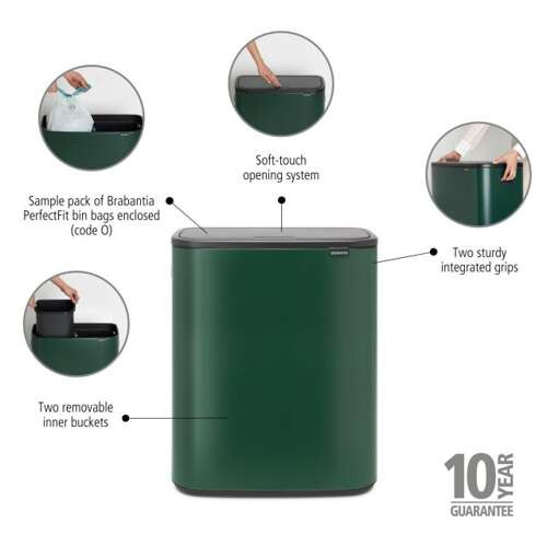 Kosz Bo Touch Bin 2x30 l Pine Green BRABANTIA