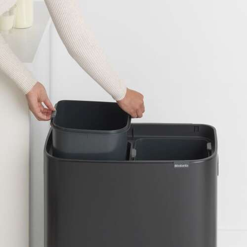 Kosz Bo Touch Bin 2x30 l czarny matowy BRABANTIA