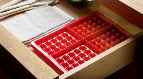 Forma do pieczenia gofrów (2 sztuki) silikonowa czerwona LEKUE 