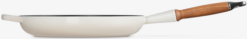 Patelnia żeliwna 28 cm z drewnianym uchwytem meringue LE CREUSET