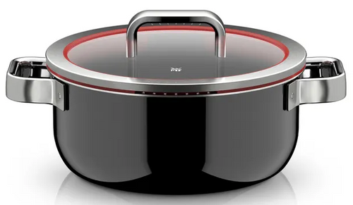 Garnek 24 cm - 4,4 l ze szklaną pokrywą Fusiontec Function Pro czarny WMF