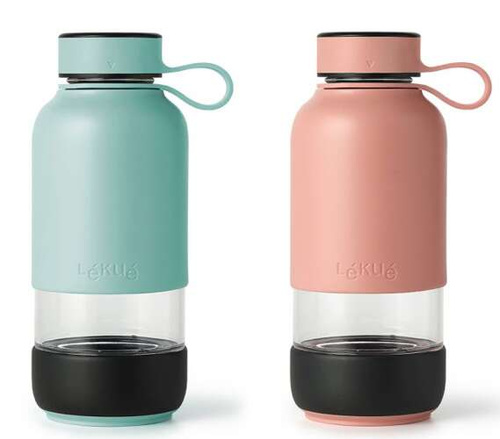 Szklana butelka na wodę 500 ml To Go różowa LEUKE