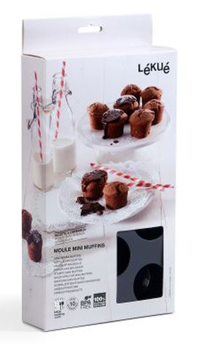 Forma na mini muffiny (11 sztuk) silikonowa czarna LEKUE