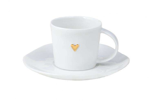 Filiżanka do espressp ze spodkiem złote serce RAEDER