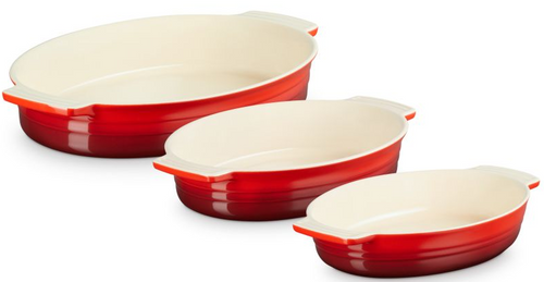 Zestaw 3 owalnych form do pieczenia wiśniowy LE CREUSET