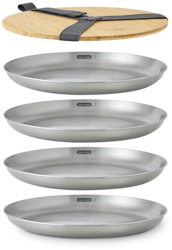 Zestaw 4 talerzy stalowych Black+Blum