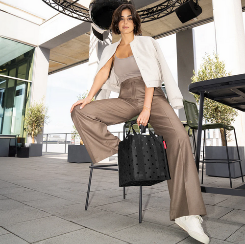 Torba bottlebag glossy dots black REISENTHEL