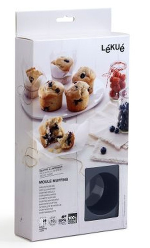 Forma na muffiny (6 sztuk) silikonowa czarna LEKUE