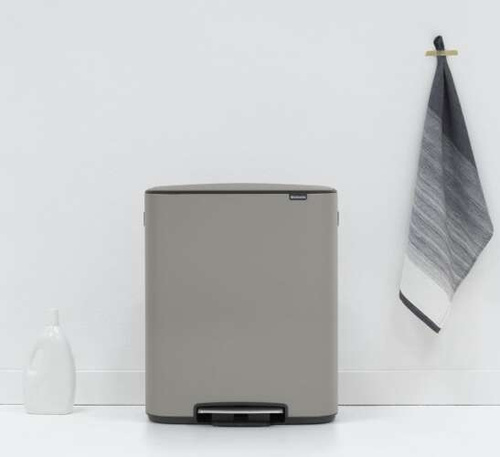 Kosz Bo Pedal Bin 2x30l szary betonowy powłoka mineralna BRABANTIA