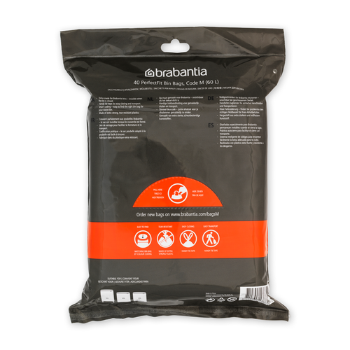 Worki na śmieci rozmiar M - 60l 40 sztuk BRABANTIA