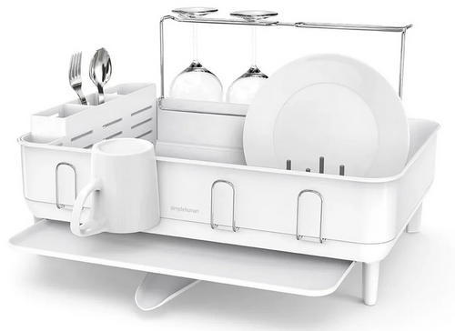 Suszarka do naczyń steel frame dishrack biała SIMPLEHUMAN