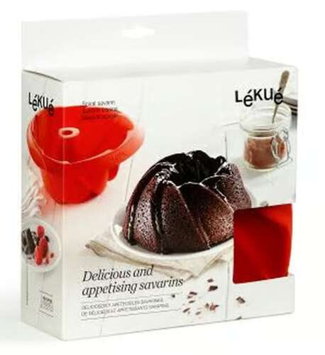 Silikonowa forma do babki 20 cm czerwona LEKUE