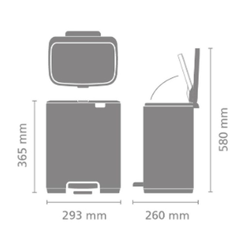 Kosz pedałowy 12l Bo Platinum BRABANTIA