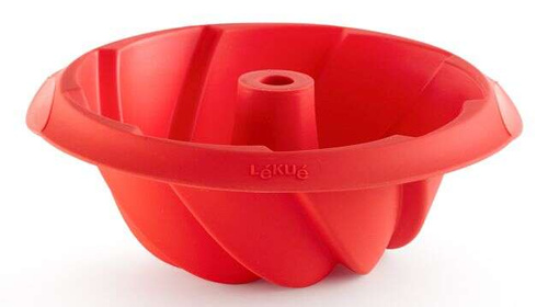 Silikonowa forma do babki 20 cm czerwona LEKUE