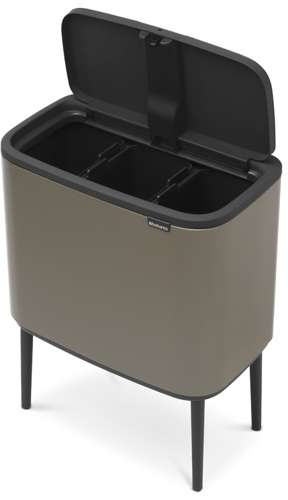 Kosz BO Touch Bin 3  x 11l platynowy  BRABANTIA 
