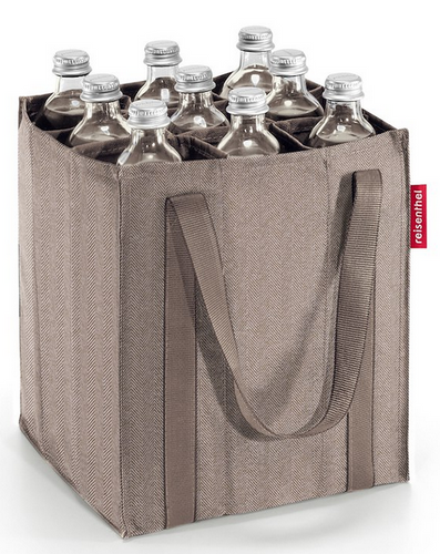 Torba na butelki bottlebag herringbone mokka REISENTHEL