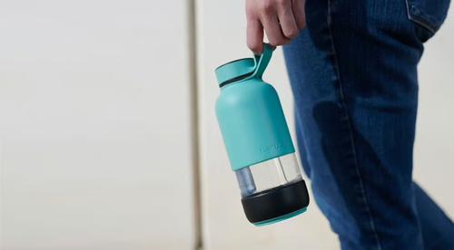 Szklana butelka na wodę 500 ml To Go różowa LEUKE