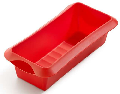 Prostokątna silikonowa forma do ciasta 24 cm czerwona LEKUE