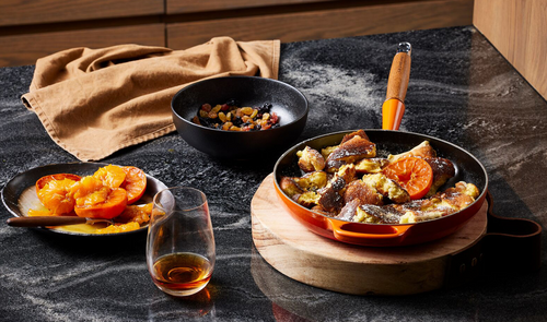 Patelnia żelwina 24cm z drewnianym uchwytem płomienna LE CREUSET