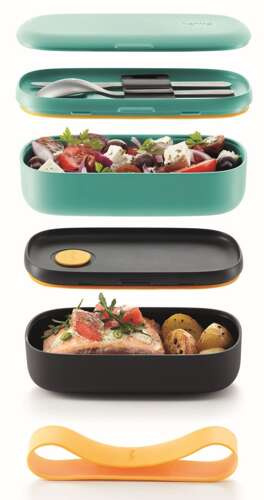 LunchBox To Go 2x500 ml zielony EKUE