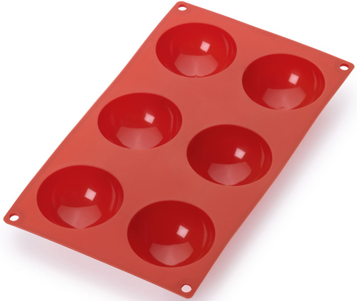 Forma półkule (6 sztuk) silikonowa czerwona LEKUE