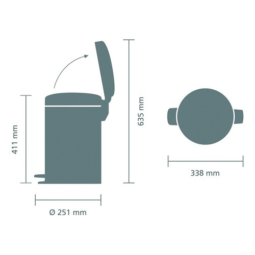 Kosz pedałowy NewIcon 12l stal matowa FPP BRABANTIA