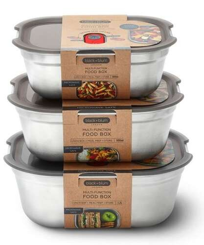 Stalowy lunchbox M 900ml BLACK+BLUM