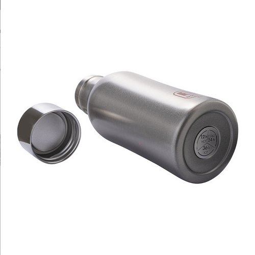 Butelka termiczna 350 ml B Bottles Twin silver brushed BUGATTI
