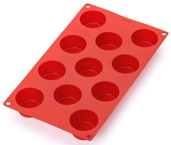 Forma na mini muffiny (11 sztuk) silikonowa czerwona LEKUE