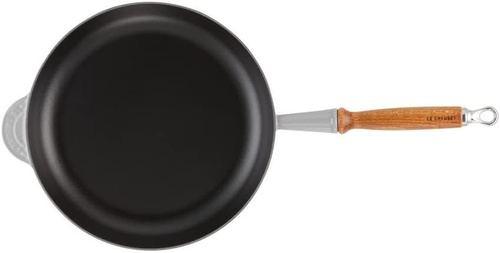 Patelnia żeliwna 28cm z drewnianym uchwytem Mist Grey LE CREUSET