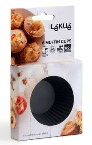 Foremki do pieczenia muffinek 7 cm (6 sztuk) silikonowe czerwone LEKUE