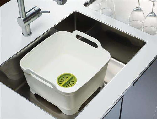 Miska z odpływem Wash&Drain szara JOSEPH JOSEPH