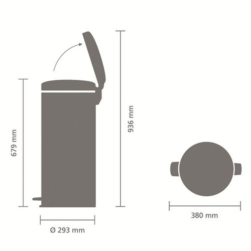 Kosz pedałowy NewIcon 30l stal matowa BRABANTIA